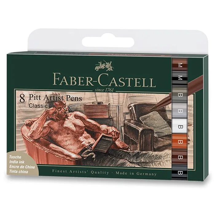 Hauptbild des Produkts Popisovač Faber-Castell Pitt Artist Pen Brush Classic sada 8 ks, různé hroty