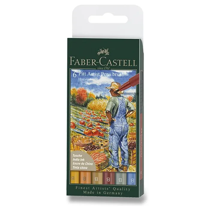 Hauptbild des Produkts Popisovač Faber-Castell Pitt Artist Pen Brush Fall 6 ks, hrot B, podzimní odstíny