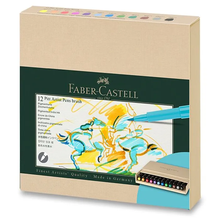 Hauptbild des Produkts Popisovač Faber-Castell Pitt Artist Pen Brush studio box, 12 ks