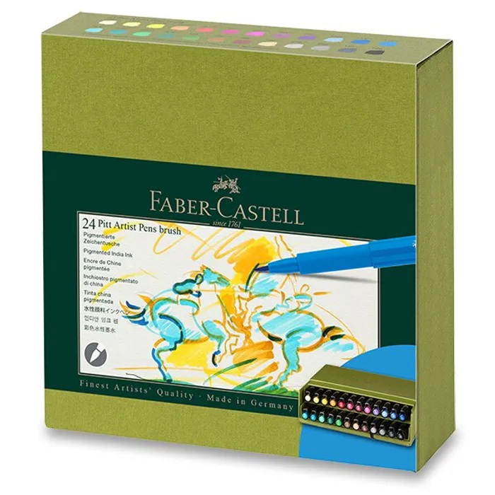 Hauptbild des Produkts Popisovač Faber-Castell Pitt Artist Pen Brush studio box, 24 ks