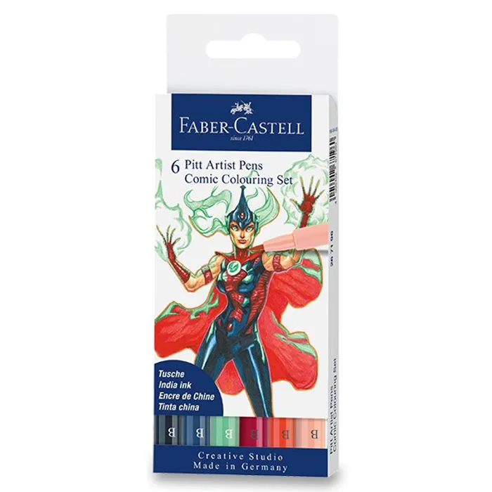 Hauptbild des Produkts Popisovač Faber-Castell Pitt Artist Pen Comic mix barev, 6 ks