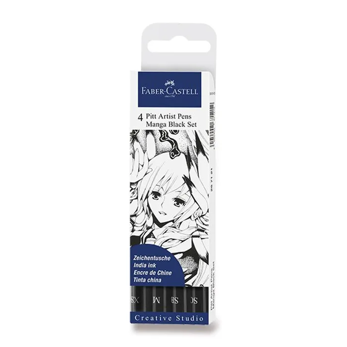 Hauptbild des Produkts Popisovač Faber-Castell Pitt Artist Pen Manga 4 kusy, černé II