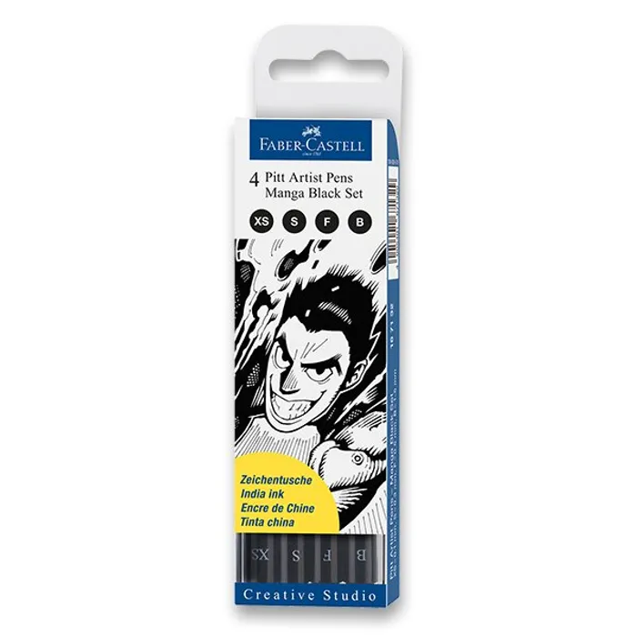 Hauptbild des Produkts Popisovač Faber-Castell Pitt Artist Pen Manga 4 kusy, černé