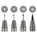 Faber-Castell Pitt Artist Pen 4er-Set, verschiedene Spitzen, grau