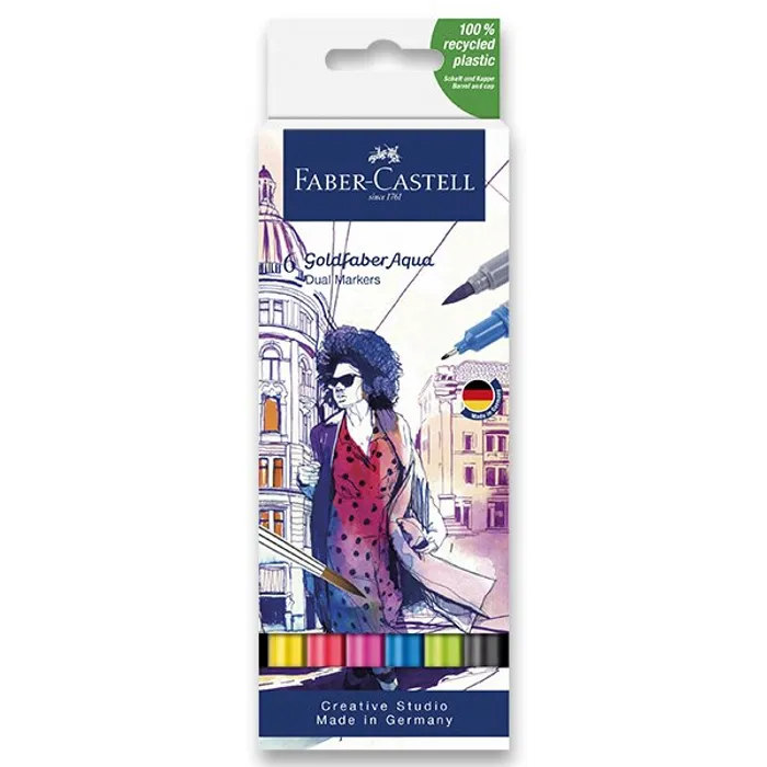 Hauptbild des Produkts Popisovač Goldfaber Aqua Dual, papírová krabička 6 ks Faber-Castell 164606