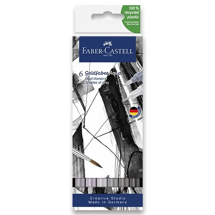 Hauptbild des Produkts Popisovač Goldfaber Aqua Dual, Shades of grey, pouzdro 6 ks Faber-Castell 164522