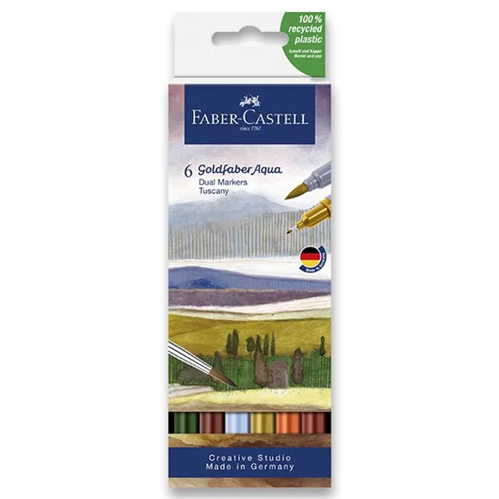 Hauptbild des Produkts Popisovač Goldfaber Aqua Dual, Tuscany, pl. pouzdro 6 ks, Faber-Castell 16452