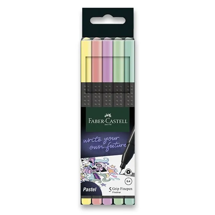 Hauptbild des Produkts Popisovač Grip Finepen Pastel, 0.4 mm, plastové pouzdro Faber-Castell 151602