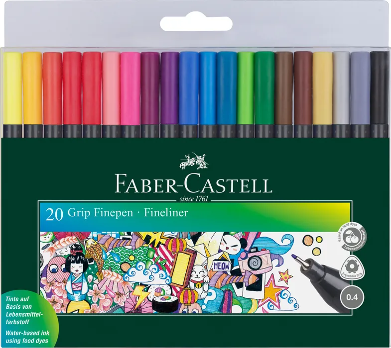 Hauptbild des Produkts Popisovač Grip Sada 0.4mm, 20ks Faber Castell 151620