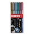 Kores Style Brush Marker Metallic, 6 Farben