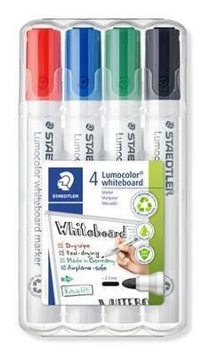 Hauptbild des Produkts Popisovač na bílou tabuli "Lumicolor 351", 4 barvy, kuželový hrot, 2mm, STAEDTLER