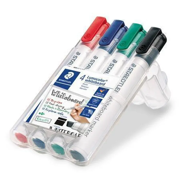 Hauptbild des Produkts Popisovač na bílou tabuli "Lumocolor 351 B", sada, 4 barvy, klínový hrot, STAEDTLER