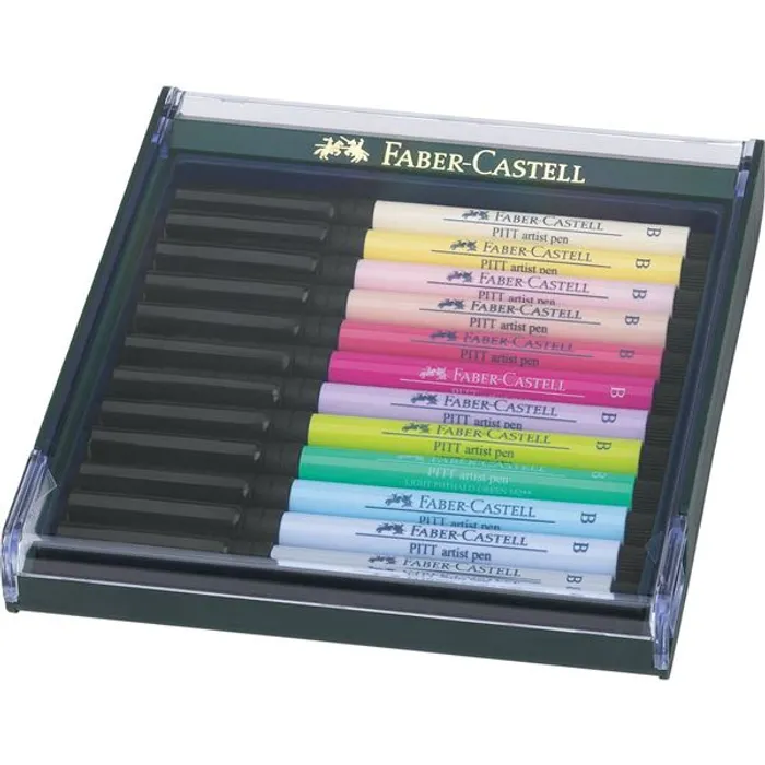 Hauptbild des Produkts Popisovač Pitt Artist Pen Brush 12ks, pastelové barvy  Faber Castell 267420