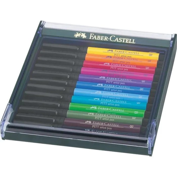 Hauptbild des Produkts Popisovač Pitt Artist Pen Brush 12ks, základní barvy  Faber Castell 267421