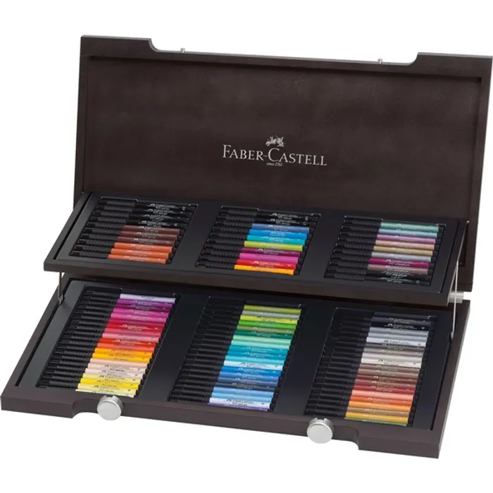 Hauptbild des Produkts Popisovač Pitt Artist Pen Brush dřevěná kazeta 90ks  Faber Castell 167400