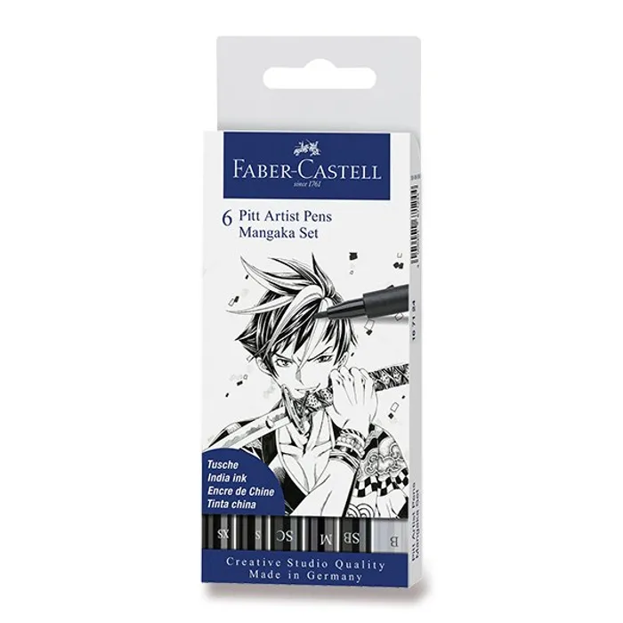 Hauptbild des Produkts Popisovač Pitt Artist Pen Manga, plastové pouzdro 6 ks, Faber-Castell 167124