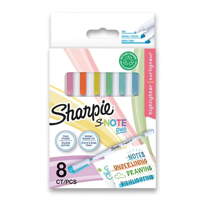 Hauptbild des Produkts Popisovač Sharpie S-Note Duo souprava, 8 barev