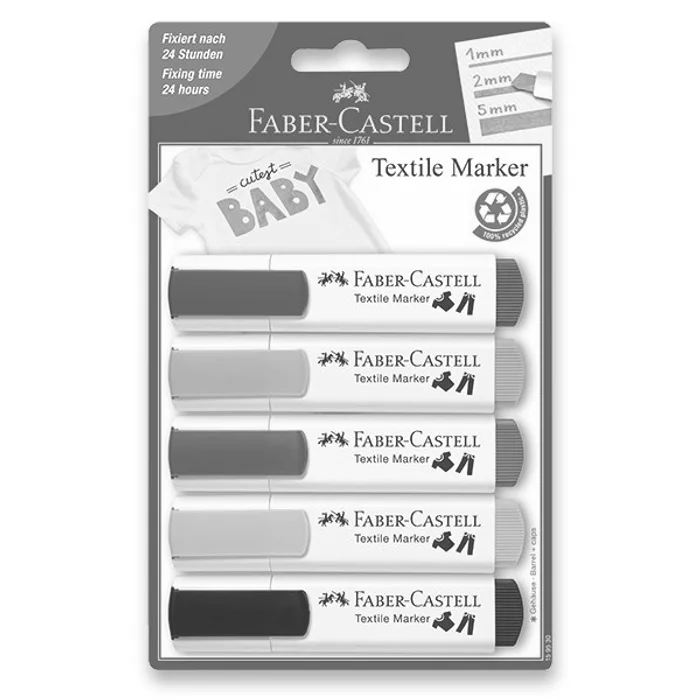 Hauptbild des Produkts Popisovače Faber-Castell 159530 textilní, Baby barvy, sada 5 ks