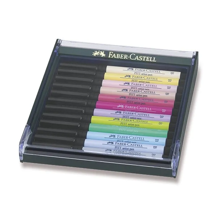 Hauptbild des Produkts Popisovače Faber-Castell 267420 Pitt Artist Pen Brush 12 ks, pastelové barvy