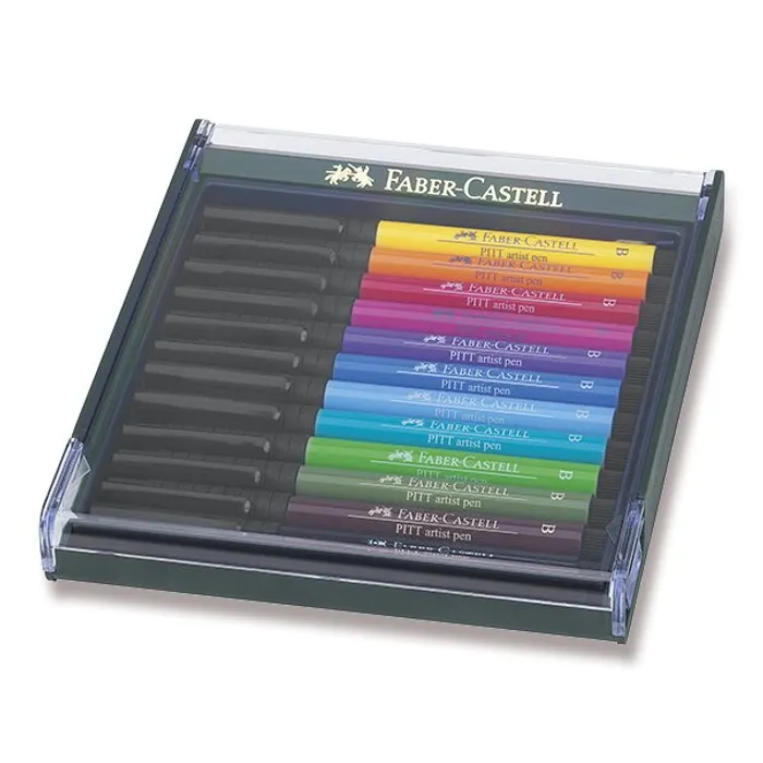 Hauptbild des Produkts Popisovače Faber-Castell Pitt Artist Pen Brush 12 ks, základní barvy