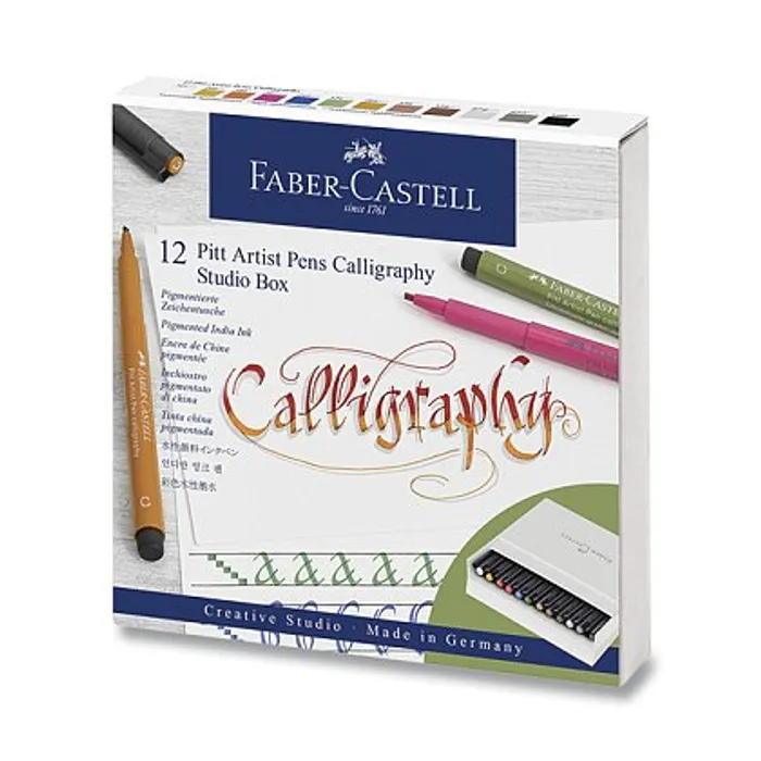 Hauptbild des Produkts Popisovače Faber Castell Pitt Artist Pen Calligraphy box 12 ks 167512