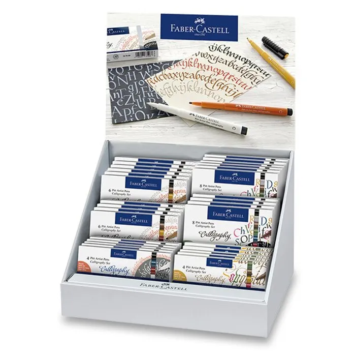 Hauptbild des Produkts Popisovače Faber-Castell Pitt Artist Pen Calligraphy stojánek, 30 ks