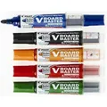 Whiteboard-Marker - Set, 5 Farben, Kegelspitze, 2,3 mm, inklusive Halter und Schwämmen