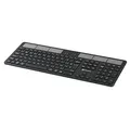 Powerton SolarSlim, Solar Keyboard integrovaná, CZ/SK, Multi-Device typ 2.4 GHz Dongle + Dual Bluetooth, schnurlos, schwarz