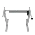 Arbeitstisch, weisse Tischplatte, 75x120cm, Reichweite 500 mm, grau, 70 kg Gewicht, ergo