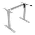 Arbeitstisch, weisse Tischplatte, 75x140cm, Reichweite 500 mm, grau, 70 kg Gewicht, ergo
