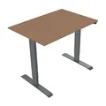 Arbeitstisch, Buche, 75x140cm, Reichweite 500 mm, grau, 70 kg Gewicht, ergo
