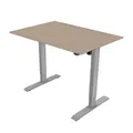 Arbeitstisch, 75x120cm, Reichweite 500 mm, grau, 70 kg Gewicht, ergo