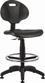 Arbeitsstuhl 1290, schwarz, Gasdruckfeder, Rückenlehne, ohne Räder