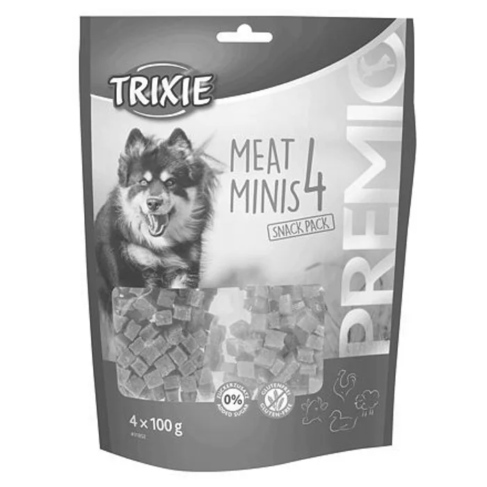 Hauptbild des Produkts PREMIO 4 Meat Minis - mini kousky kuřecí, kachní, hovězí, jehněčí, 4x100g