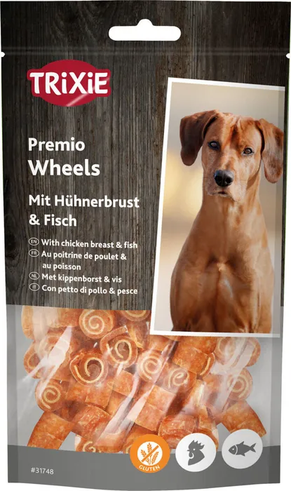 Hauptbild des Produkts Premio FISH CHICKEN WHEELS měkká kolečka kuře s rybou 75 g