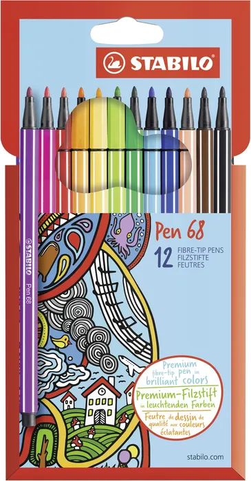 Hauptbild des Produkts Prémiový vláknový fix - STABILO Pen 68 - 12 ks sada