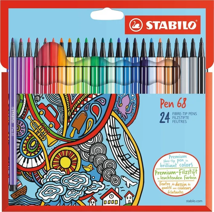 Hauptbild des Produkts Prémiový vláknový fix - STABILO Pen 68 - 24 ks sada
