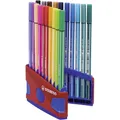 Premium-Fasermarker – STABILO Pen 68 – ColorParade – 20-teiliges Schreibtischset blau/rot