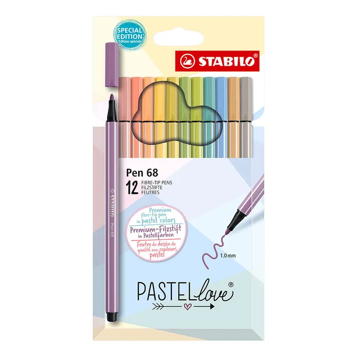 Hauptbild des Produkts Prémiový vláknový fix - STABILO Pen 68 - Pastellove - 12 ks sada