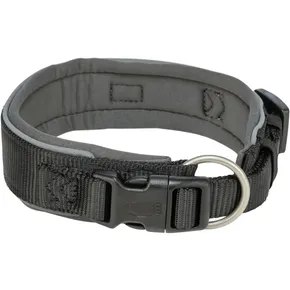 Halsband PREMIUM extra breit, schwarz/graphit M-L: 40-48 cm/40 mm