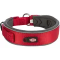 Halsband PREMIUM extra breit, rot/graphit L: 46-55 cm/50 mm