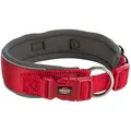 Weiteres Produktbild Halsband PREMIUM extra breit, rot/graphit S-M: 33-42 cm/35 mm