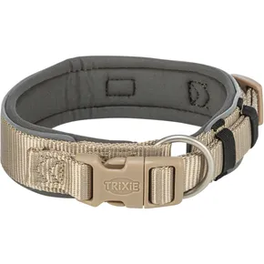 PREMIUM Halsband EXTRA breit, sand/grau M-L: 40-48 cm/40 mm