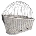 Weiteres Produktbild Transportkorb aus Weide für Fahrradheckträger - grau 35x49x55 cm (max. 8 kg)