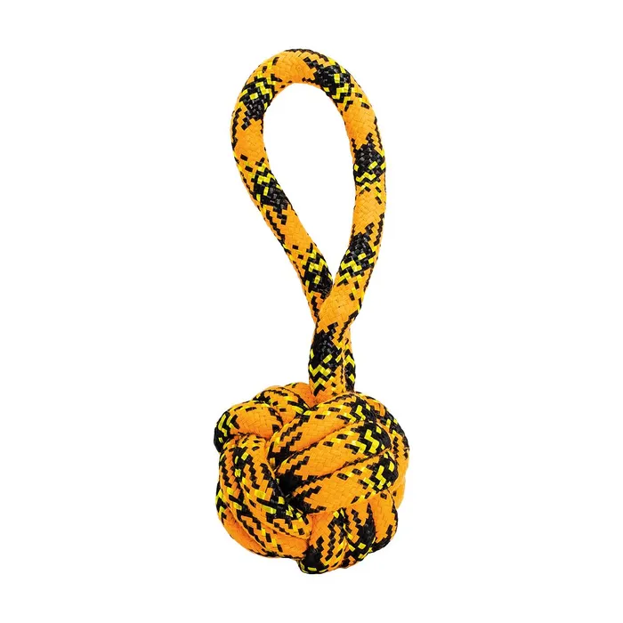 Hauptbild des Produkts Přetahovadlo s uzlovaným míčem HipHop ROPE o 7cm /20 cm, neon oranžová, černá, žlutá