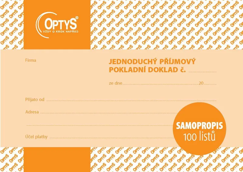 Hauptbild des Produkts Příjmový doklad A6, jednoduchý, samopropisovací, 100 listů 1302