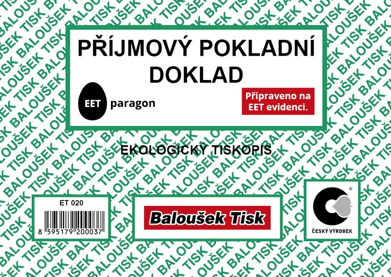 Hauptbild des Produkts Příjmový pokladní doklad A6 ET020