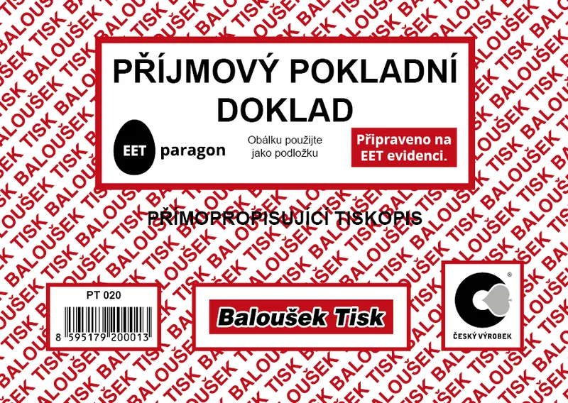 Hauptbild des Produkts Přijmový pokladní doklad A6 propisující PT020