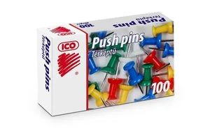 Stecknadeln, gemischte Farben, runder Kopf, 100 Stück, ICO