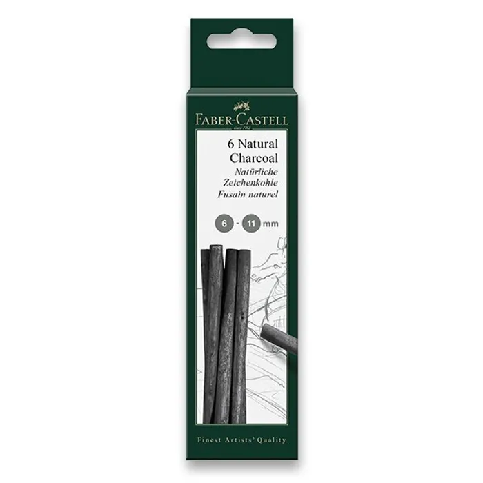 Hauptbild des Produkts Přírodní uhel Pitt Monochrome 7-12mm BL 6ks Faber Castell (129398)